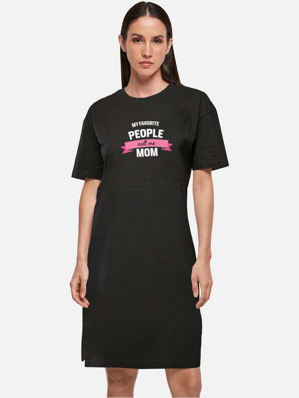 Ladies Mothers Day - My Favorite People Call Me Mom Organic Oversized Slit Tee-0