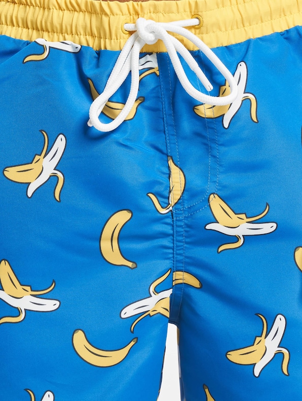 Urban Classics Pattern Retro Swim Trunks Banana All-3