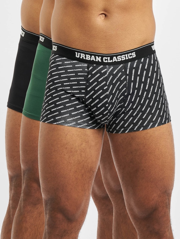 Urban Classics 3-Pack Boxershort Dark Green/Black/Branded-0
