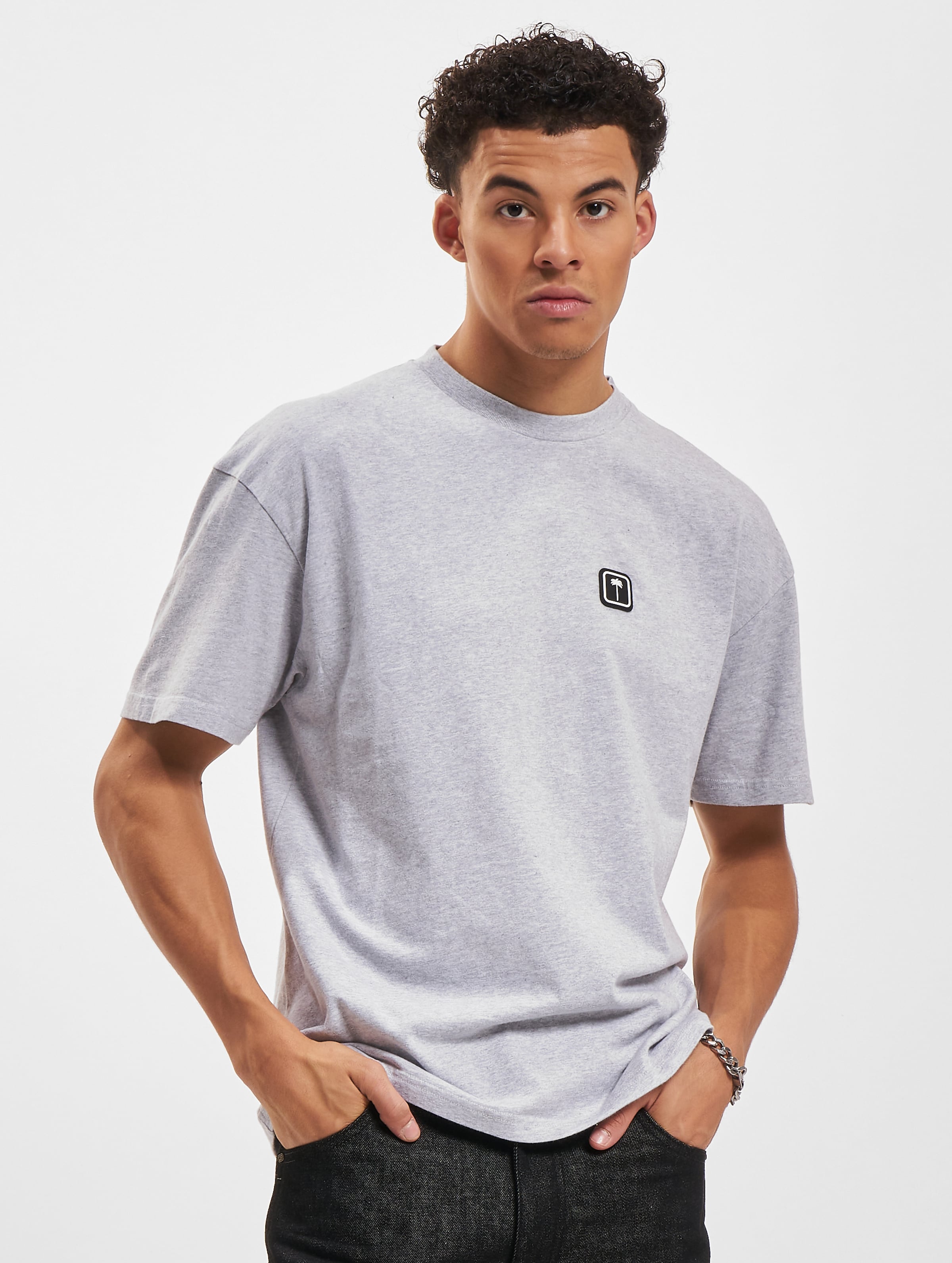 Palm Angels T-Shirt Mannen op kleur grijs, Maat XL