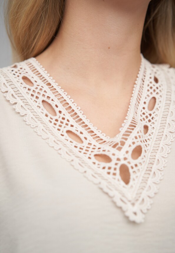 Blouse with turn-up sleeves-5