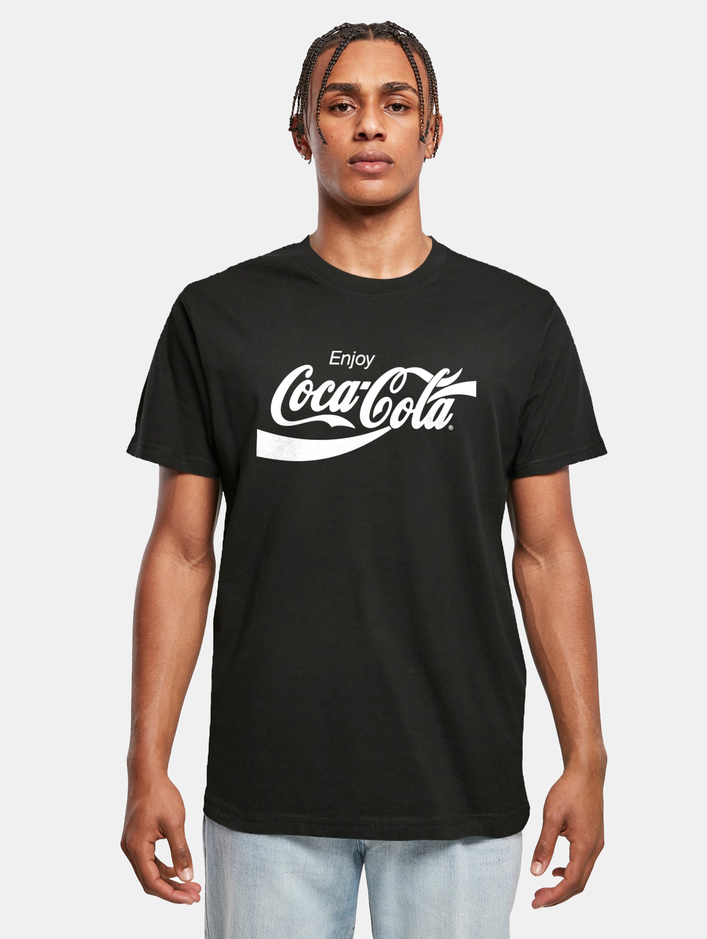 Merchcode Coca Cola - Logo Heren Tshirt - S - Zwart