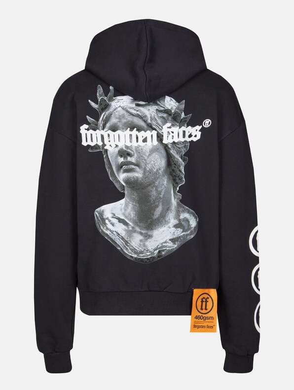 Forgotten Faces Fading Logo Statue Heavy Oversize Hoodies-4