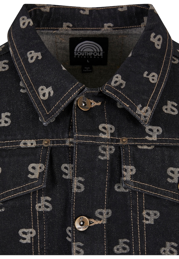 Southpole Bleched AOP Denim Jacket-3