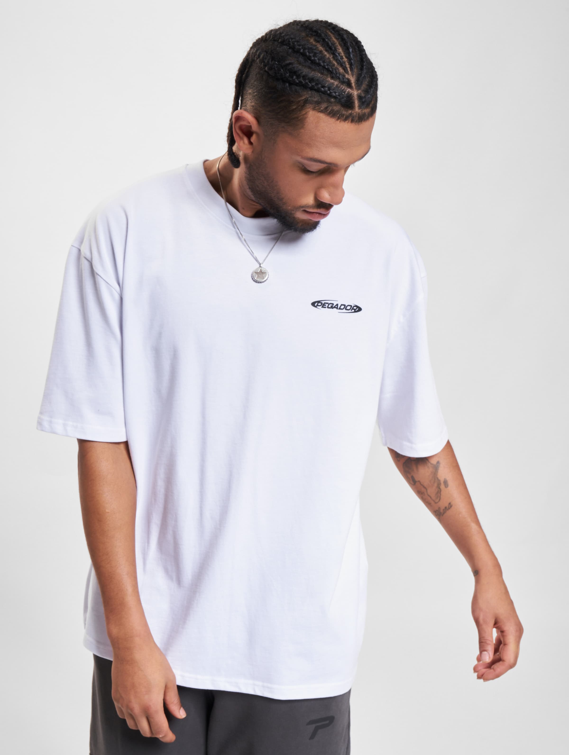 PEGADOR Crail Oversized T-Shirt Mannen op kleur wit, Maat XL