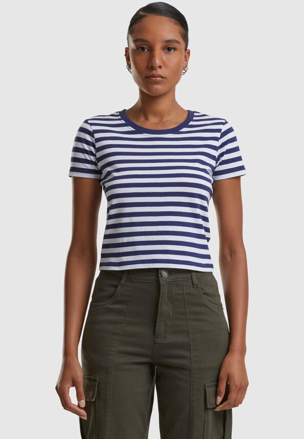 Ladies Short Striped Tee-2