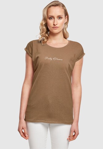 Ladies Pretty Flowers - Extended Shoulder Tee