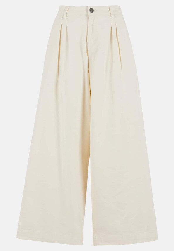 Ladies Wide Leg Light Denim Pants-4