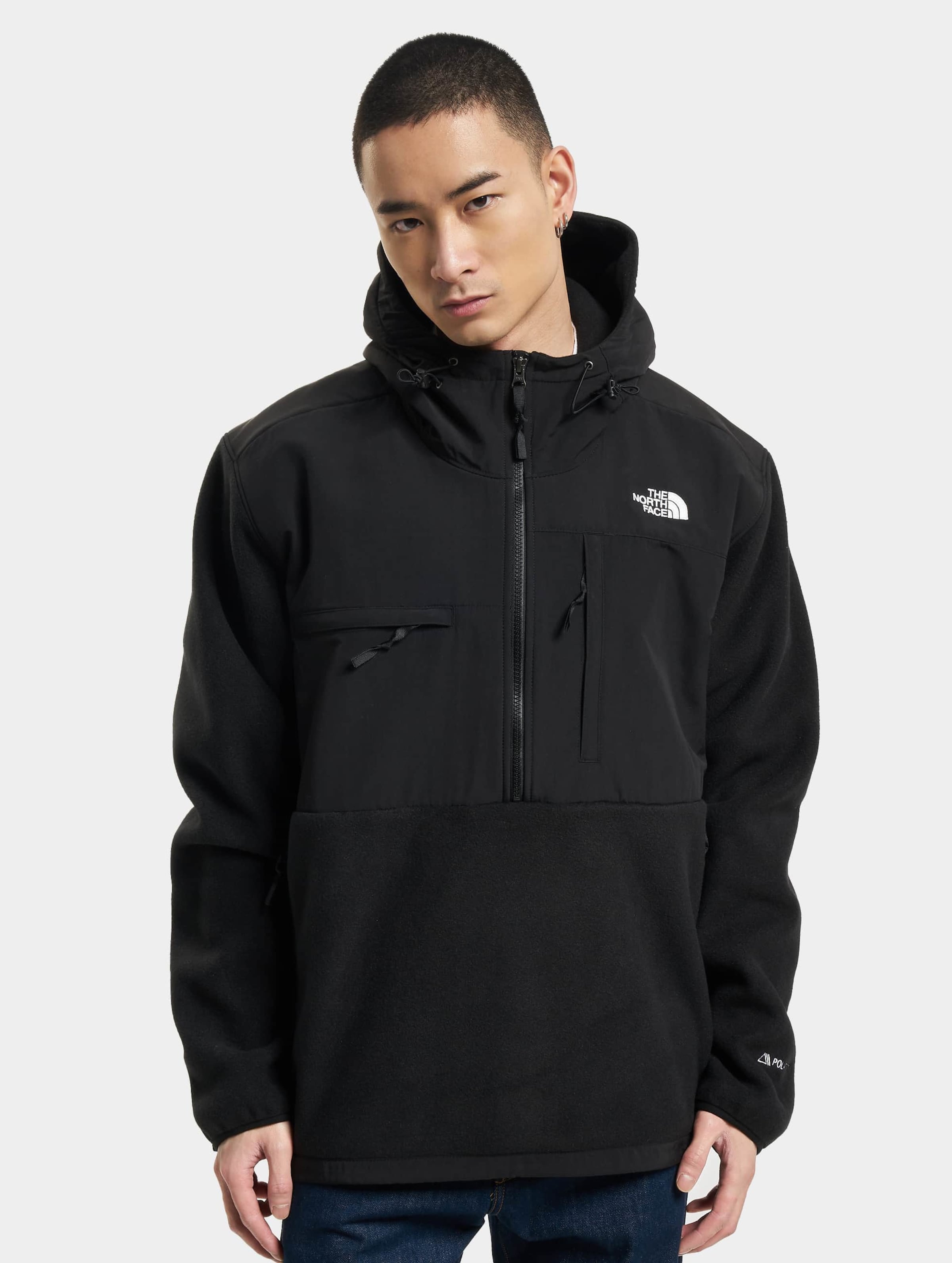 The North Face Denali zip up fleece jacket in slate grey and black