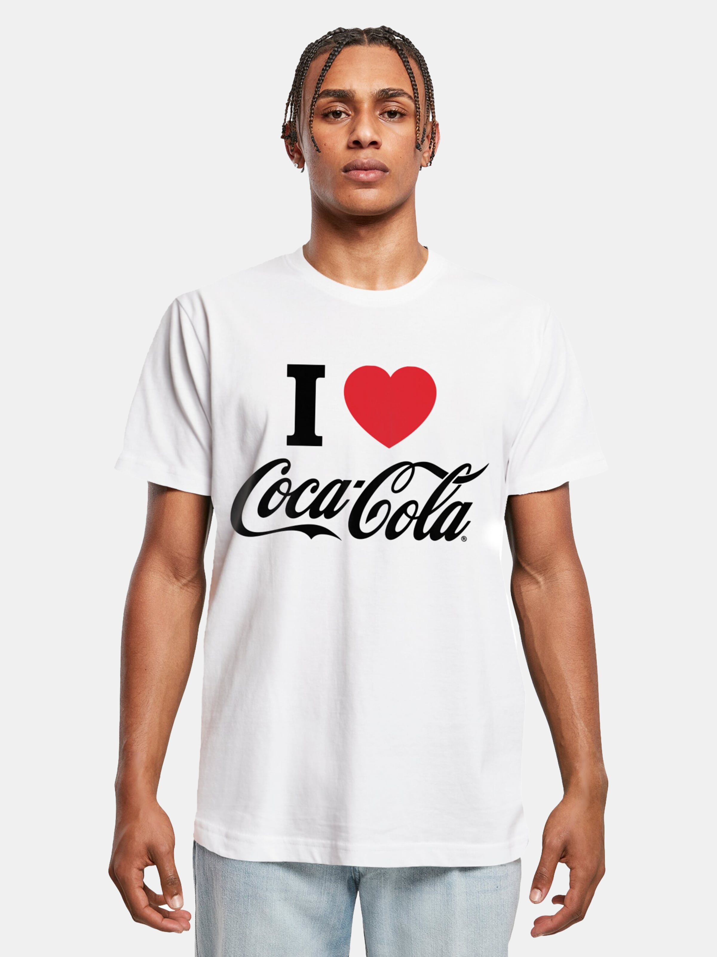 Merchcode Coca Cola - I Love Coke Heren Tshirt - M - Wit
