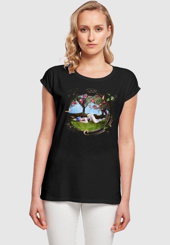 Ladies Ashnikko - Apple Picture Extended Shoulder Tee-0