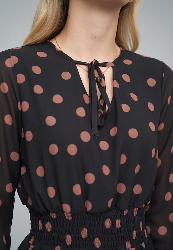 Long-sleeve Dress Polka Dots-4