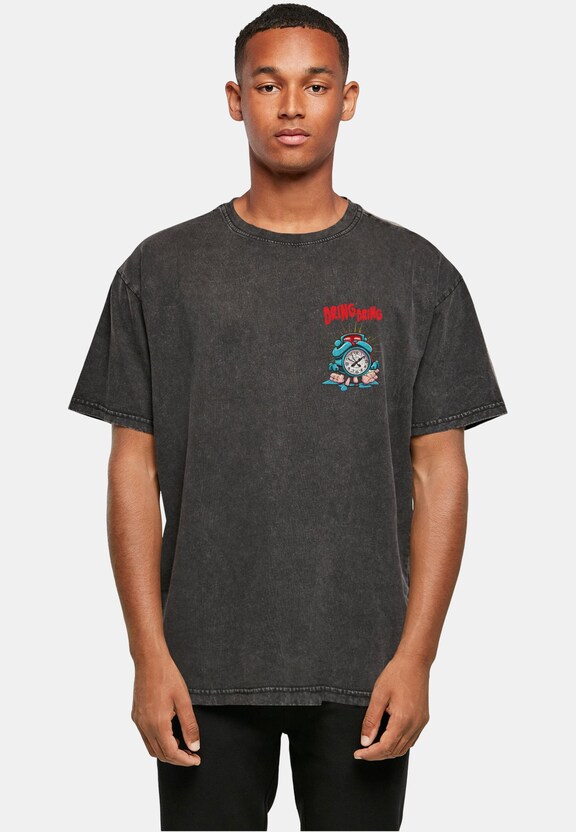 ALARM CLOCK Comic Acid Washed Oversized Tee-0