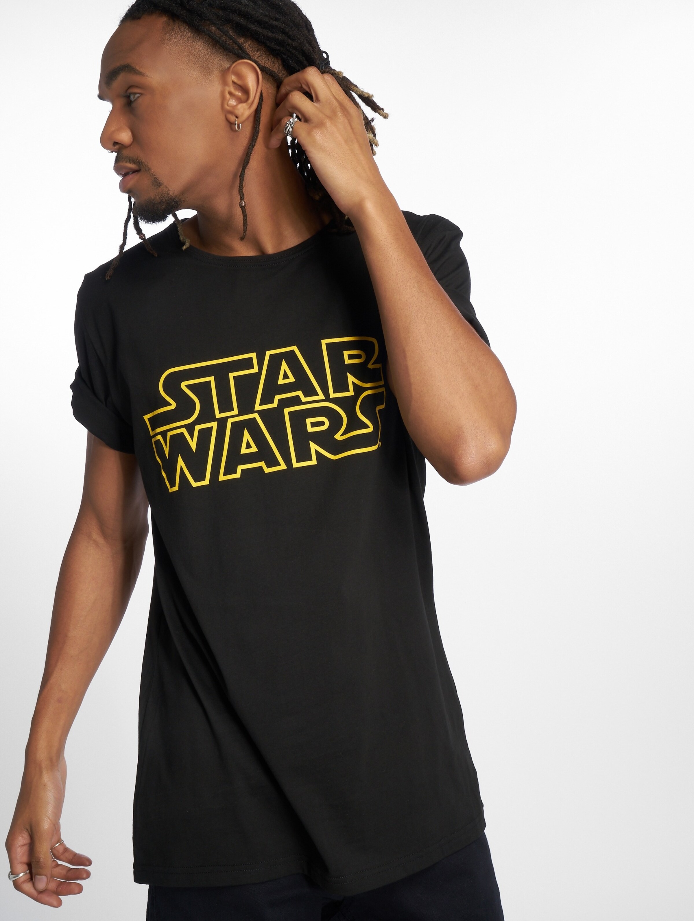 Merchcode Star Wars Logo Tee Mannen op kleur zwart, Maat S
