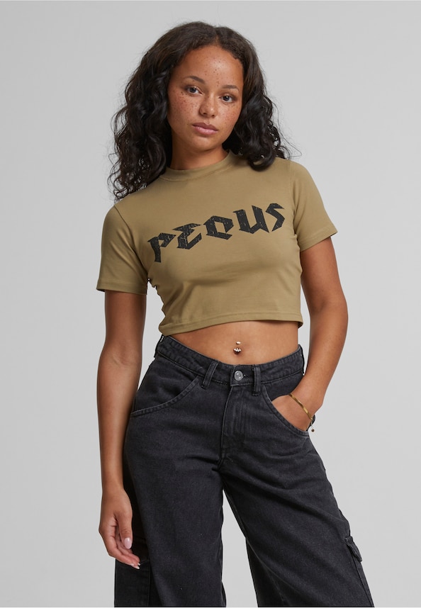 PEQUS Band Logo Crop Tops-0