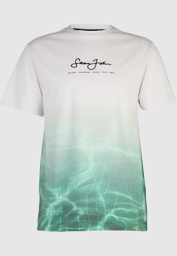 JM221-017-01 Script Logo Pool Print Tee white/green-3
