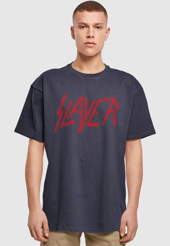 Slayer - Distressed Logo Heavy Oversize Tee-0