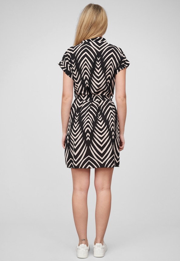 Cloud5ive Damen T-Shirt Kleid mit Turn-Up Ärmel und All Over Print-1