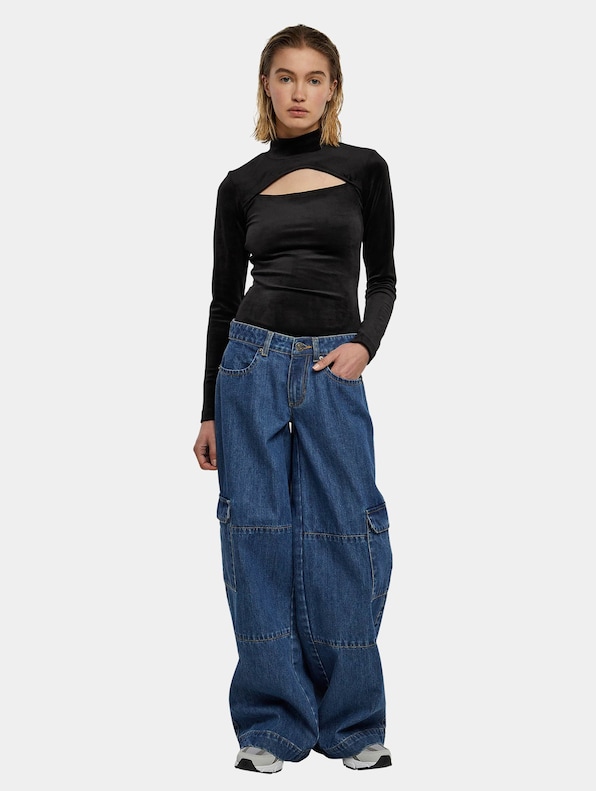 Ladies Velvet Cut-Out Turtleneck Body-3