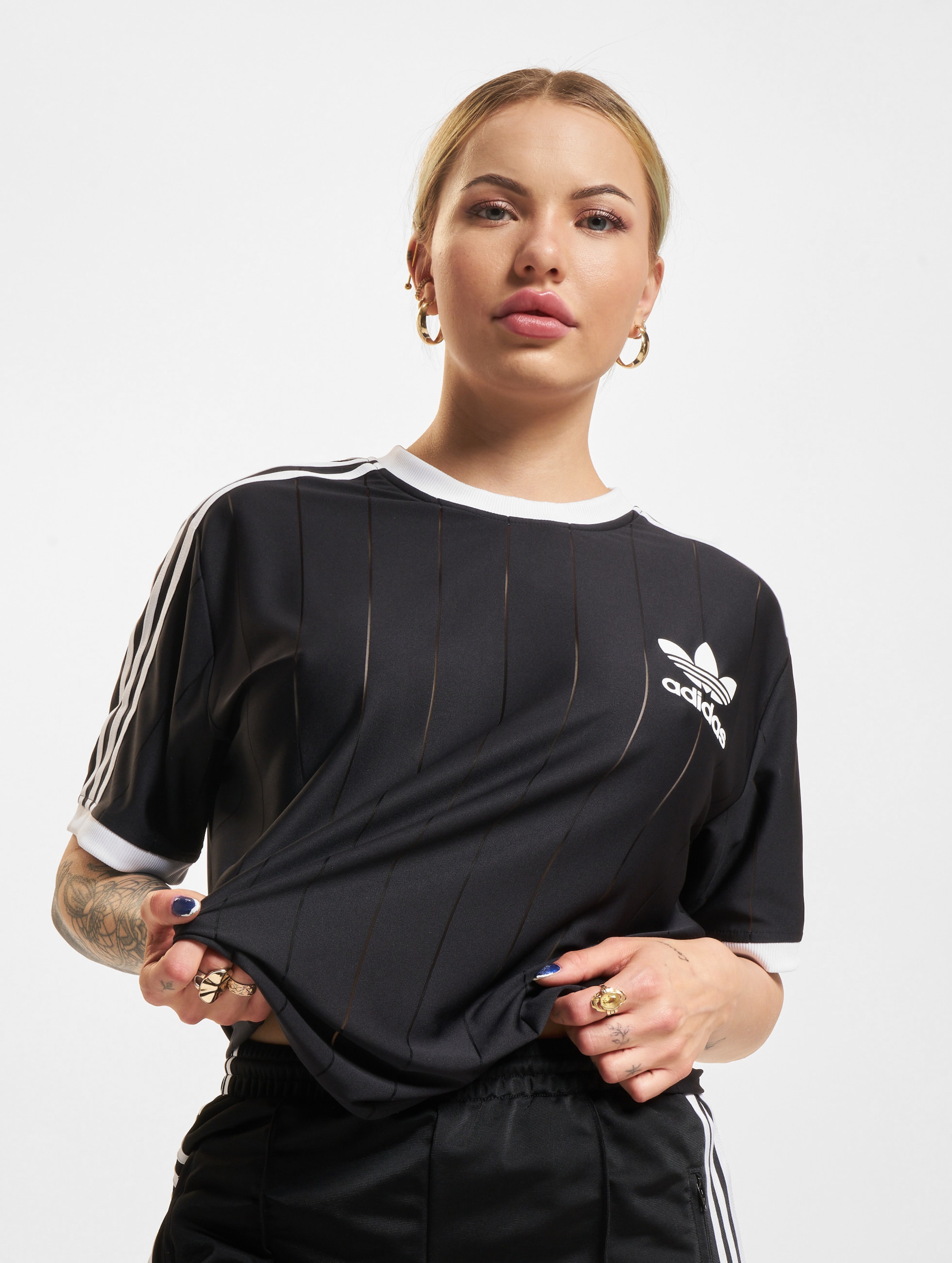 adidas Originals 3-Stripes PNST T-Shirt Frauen,Unisex op kleur zwart, Maat L