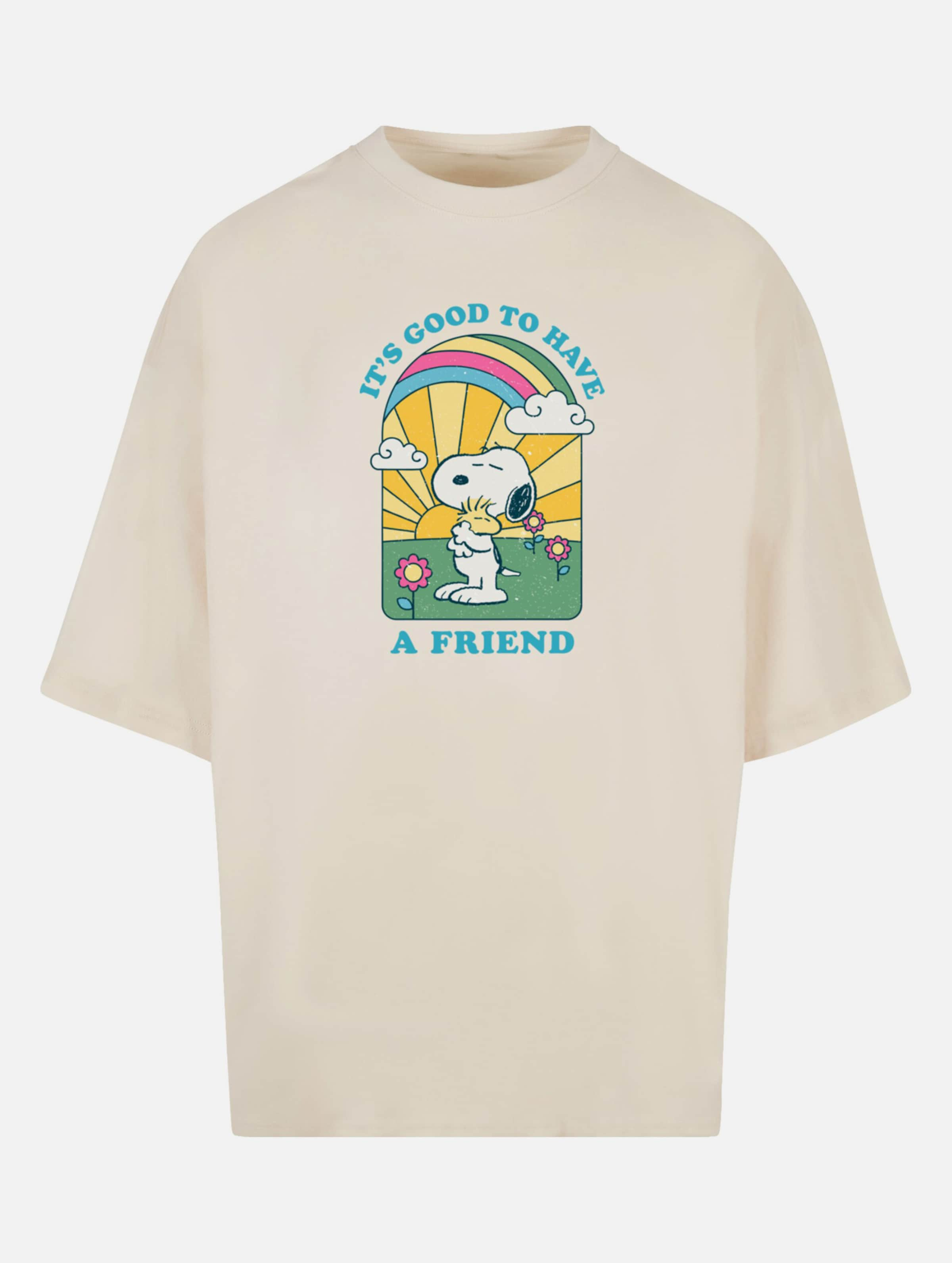 Merchcode Peanuts - It's good to have a friend Huge Tee op kleur beige, Maat M