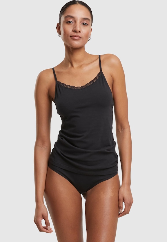 Ladies Basic Tank Top Cotton Lace 2-Pack-1