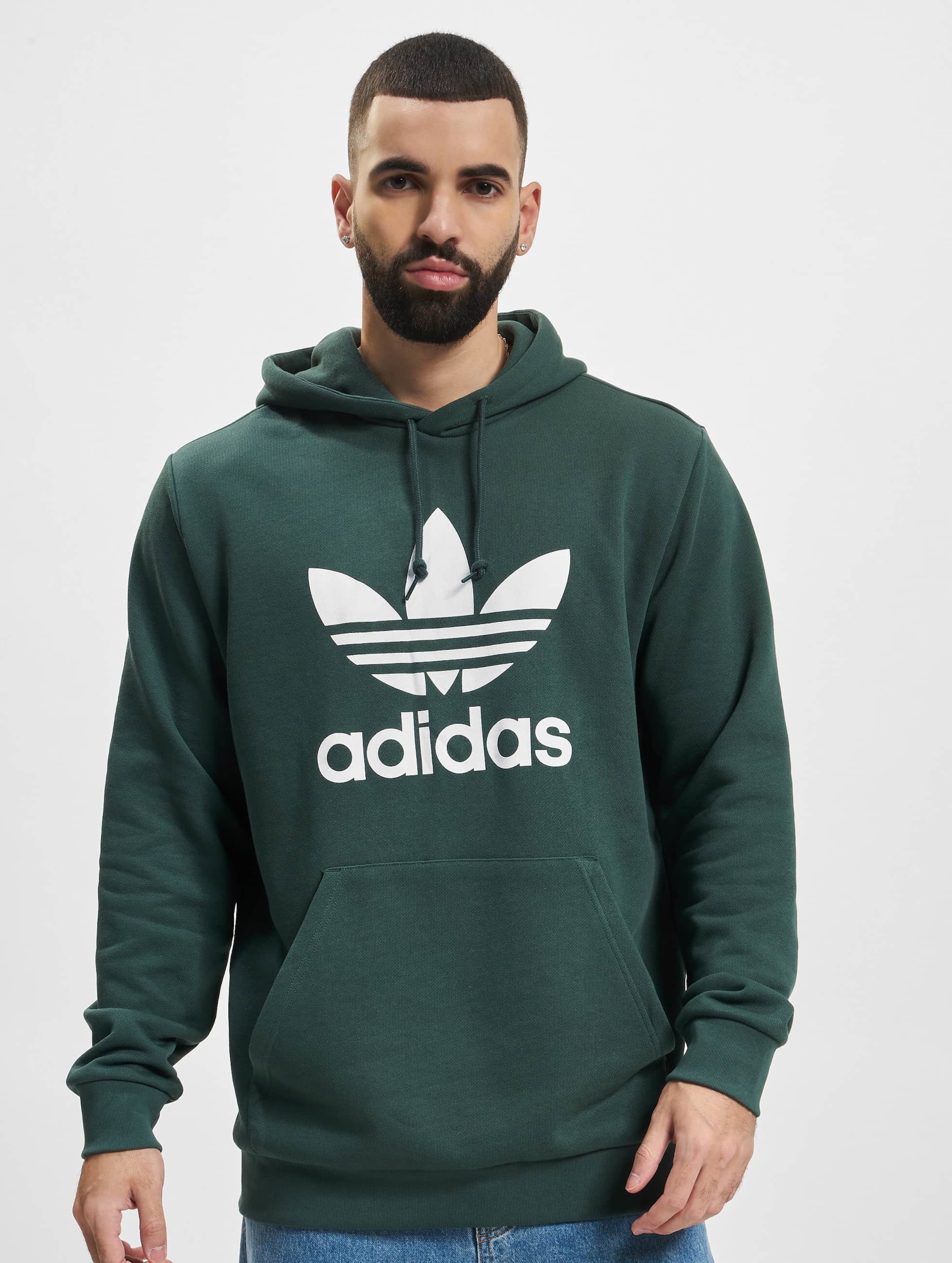 Adidas trefoil hoodie on sale green