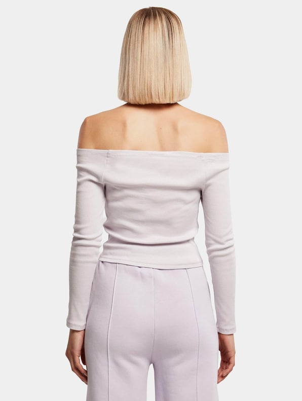 Ladies Off Shoulder Rib -1