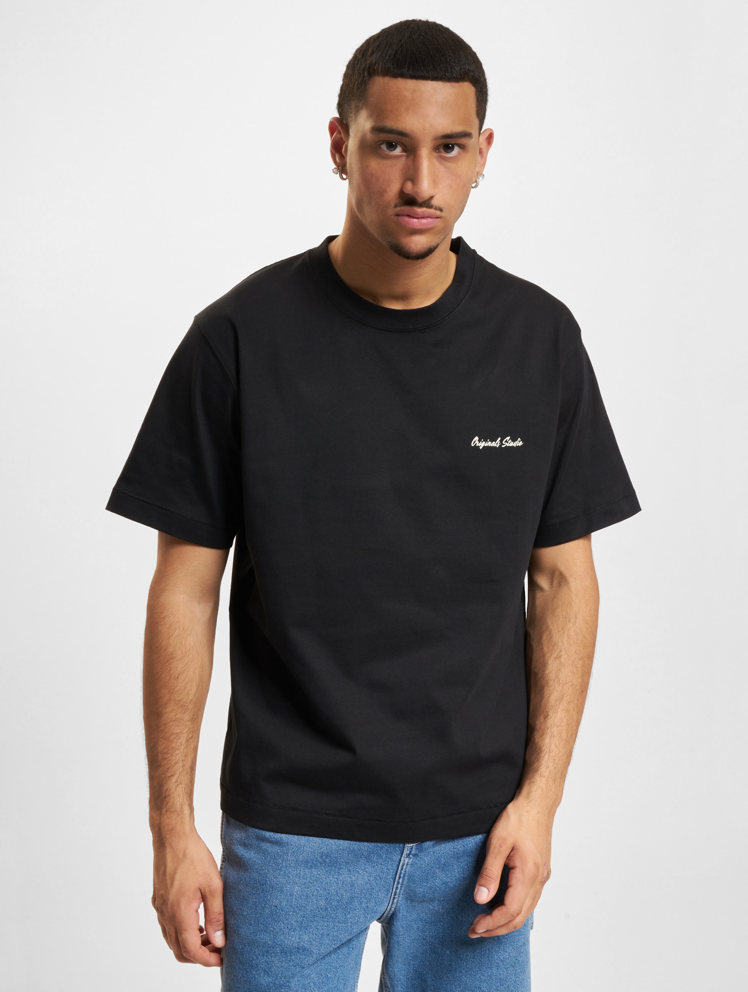 Jack & Jones Chelsea Rubber Crew Neck T-Shirts Männer,Unisex op kleur zwart, Maat L