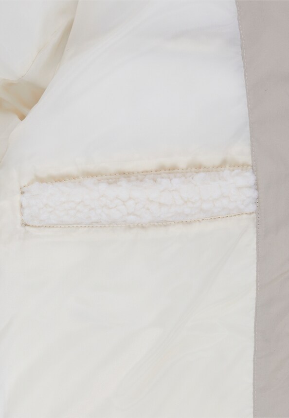 Ladies Short Sherpa Mix Puffer Jacket-11