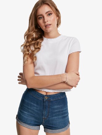 Ladies Cropped Rib Tee