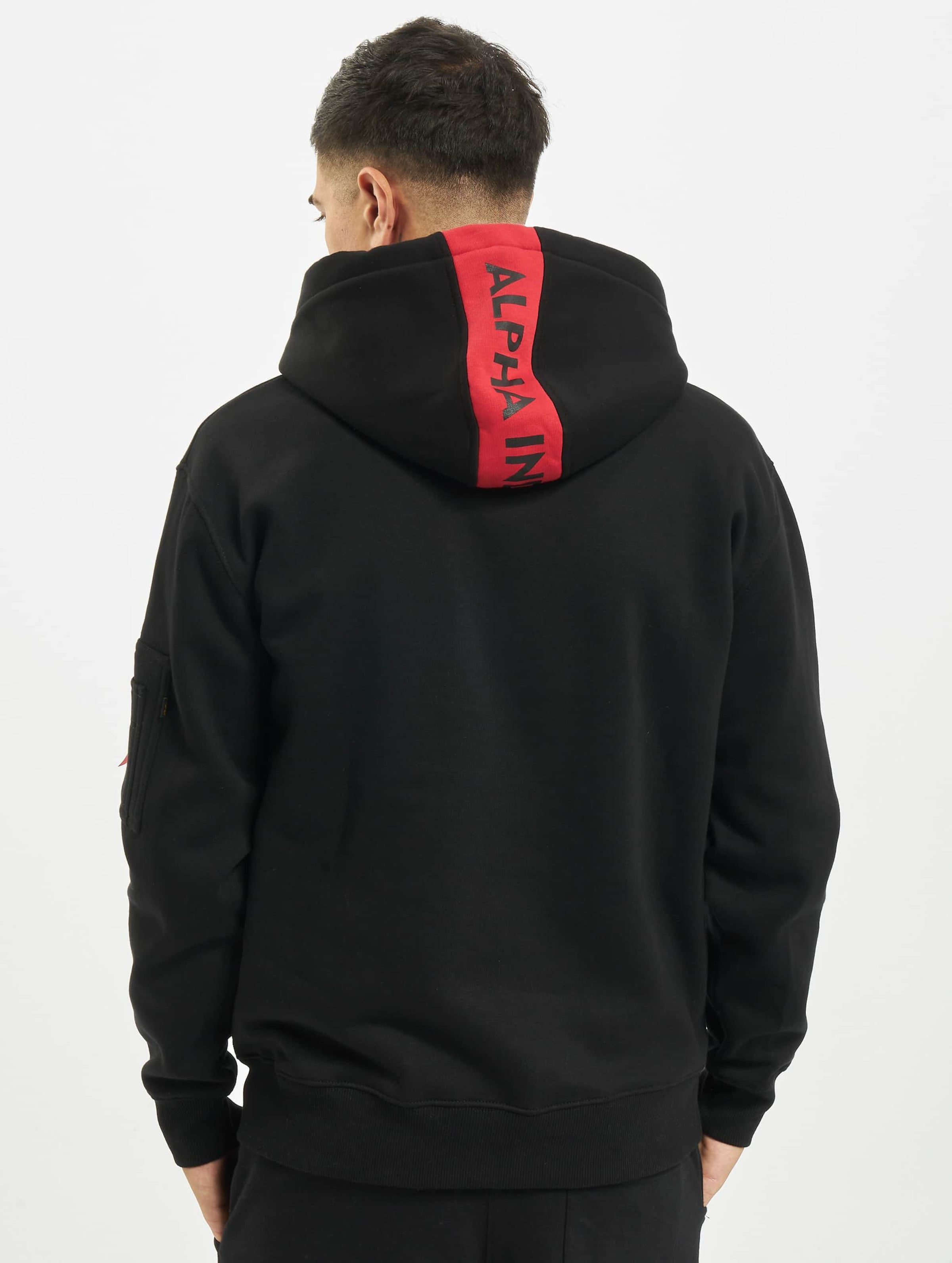 Alpha industries red stripe hoodie sale