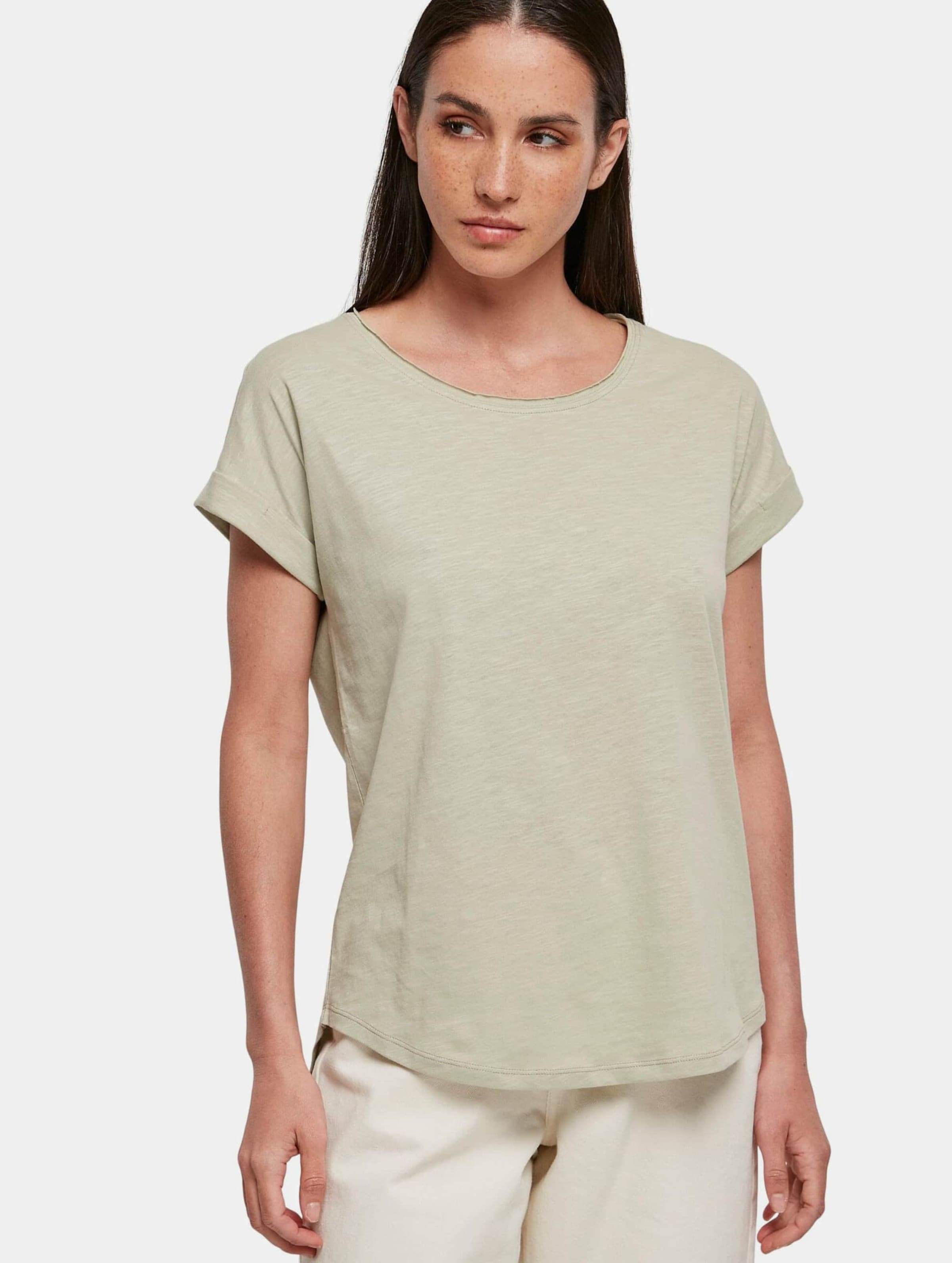 Build Your Brand Ladies Long Slub T-Shirt Vrouwen,Unisex op kleur groen, Maat 5XL