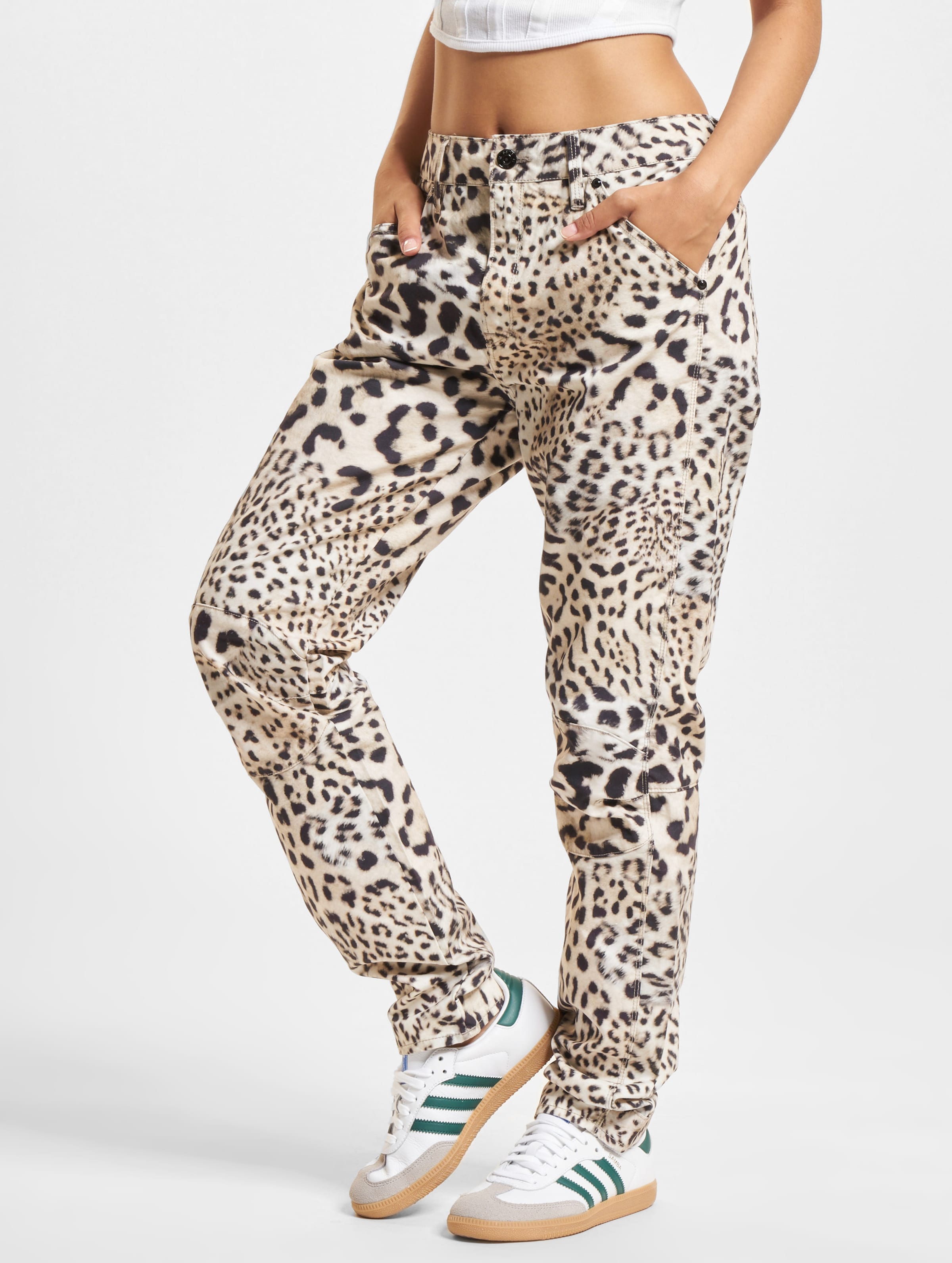 G-Star RAW Elwood X25 leopard W Jeans op kleur zwart, Maat 28/34