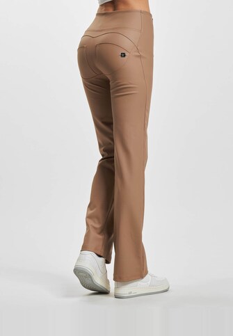 WRUP Vegan Leather Damen Push Up High Waist Cropped Wide Leg 