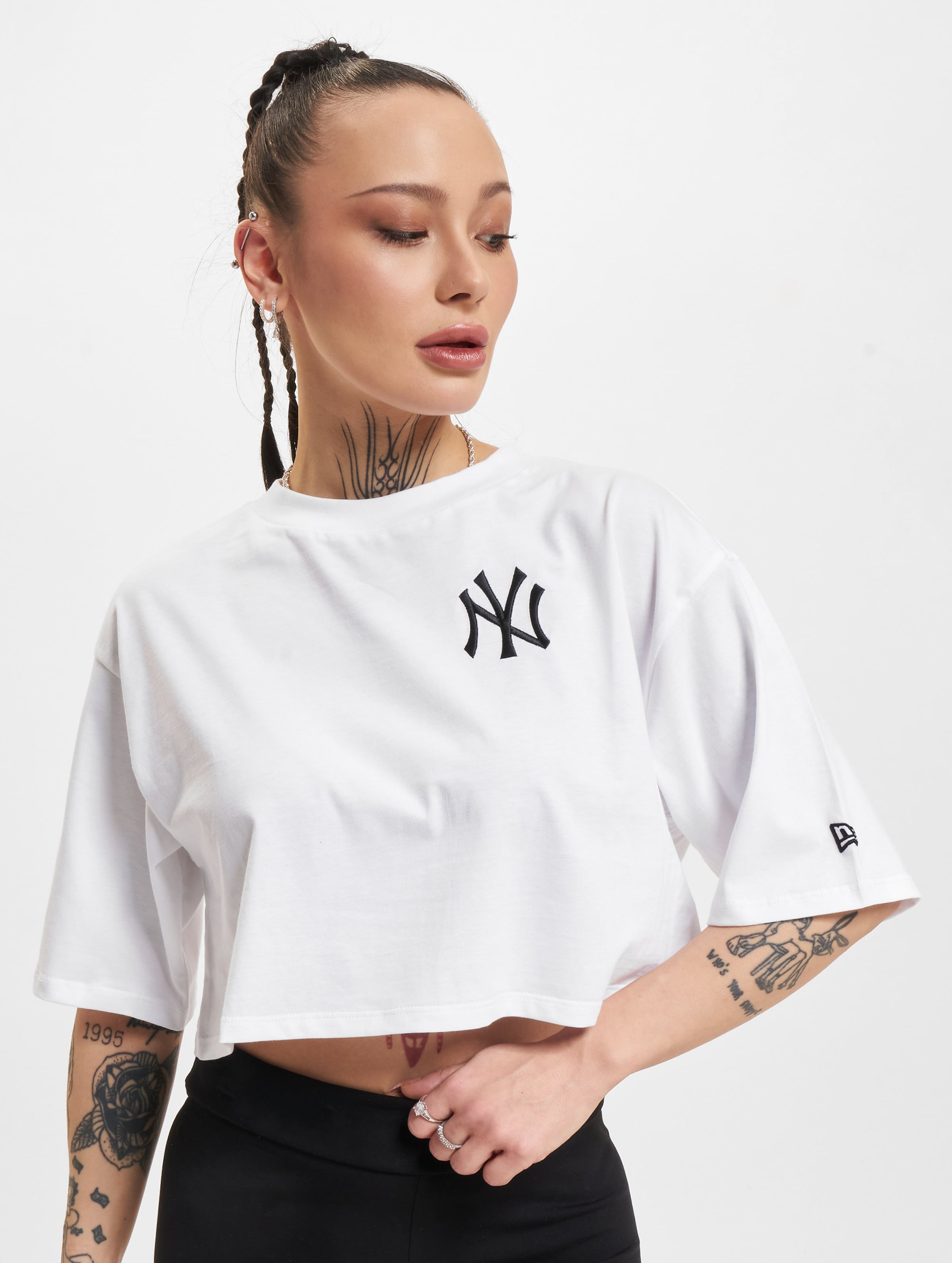 New Era MLB Le Crop T-Shirt York Yankees Vrouwen op kleur zwart, Maat XL