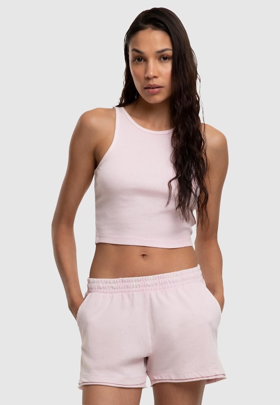 Ladies Washed Rib Jersey Cropped Top-0