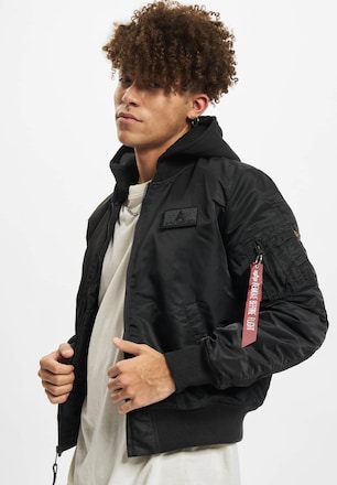 Alpha Industries MA-1 ZH Back Print Bomber Jacket Black