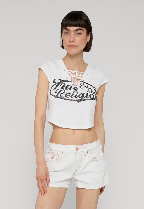 LACE UP CAP SLVS RIB -0