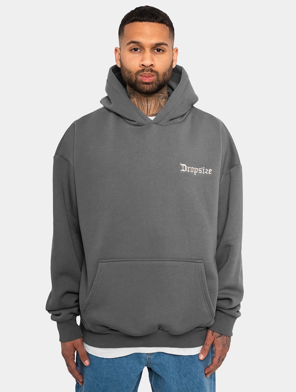 Dropsize Heavy Oversize Frottee Embo Hoodies-1