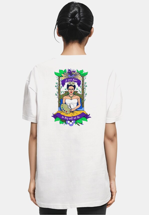  Ladies Frida Kahlo - Short logo Oversized Boyfriend-1