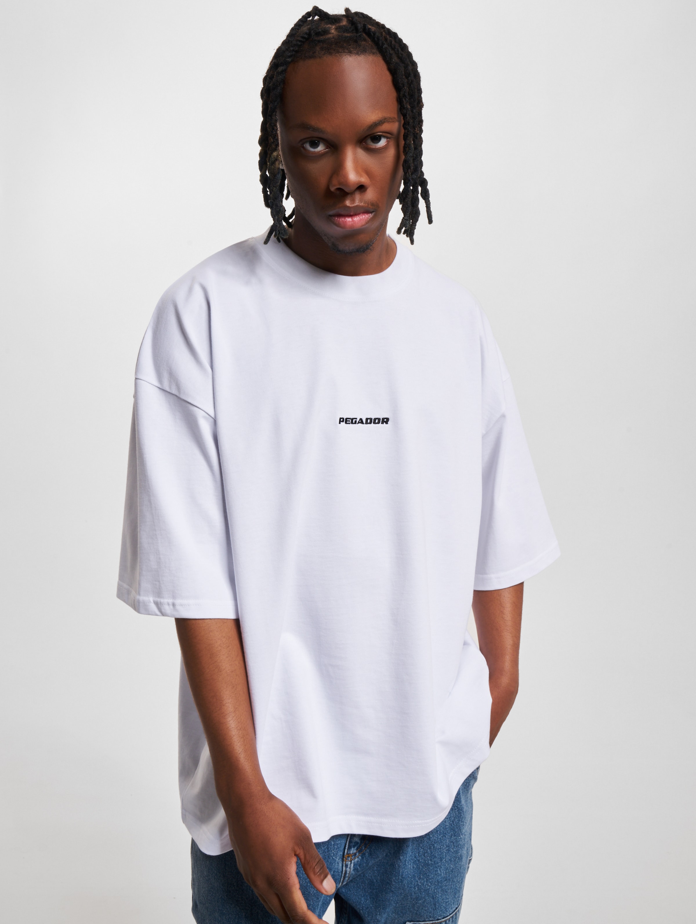 PEGADOR Pegador Logo Boxy T-Shirt Mannen op kleur wit, Maat XL