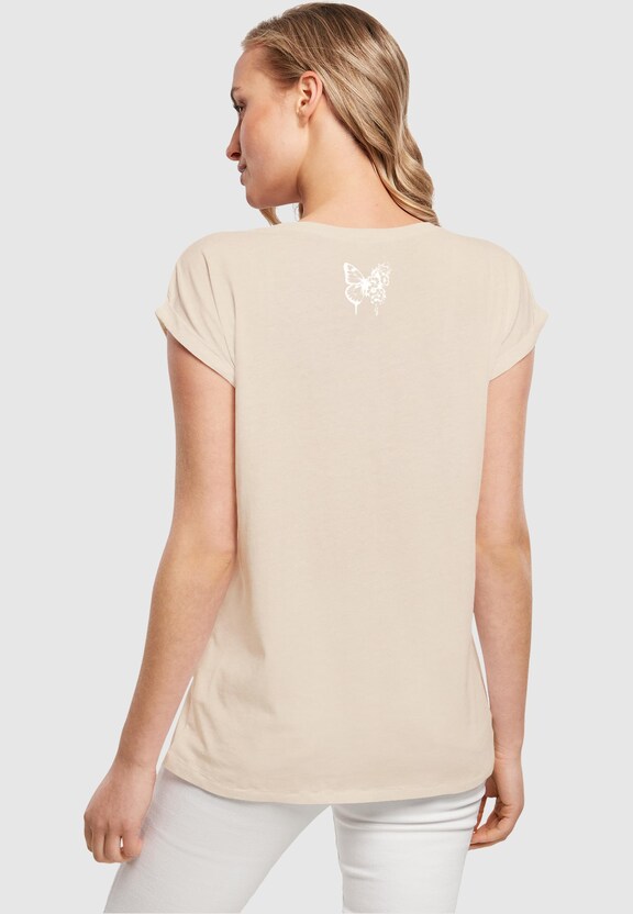 Ladies Flowers Bloom Extended Shoulder Tee-1