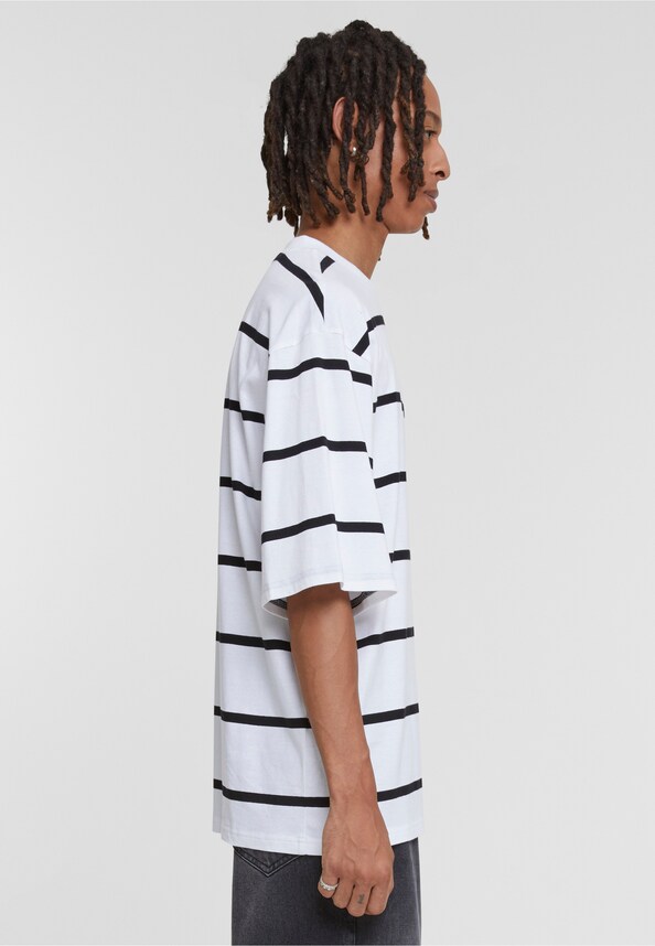 Oversized Sleeve Modern Stripe Tee-3