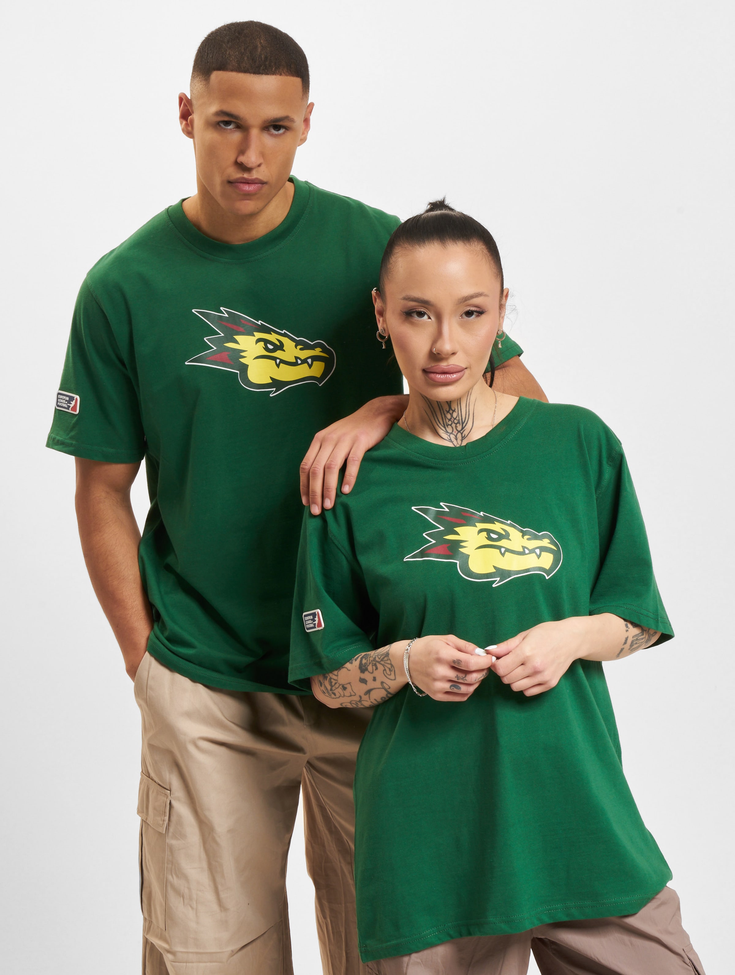 European League Of Football ELF Barcelona Dragon 2 T-Shirts Unisex op kleur groen, Maat L