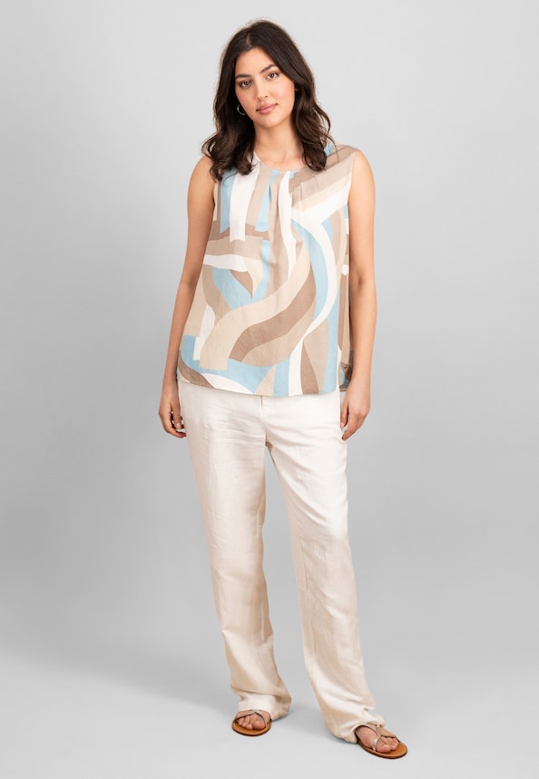 TOP PLEATS COLORFUL LINEN MIX-1