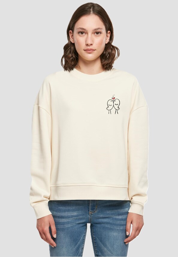 Ladies Hugs & Love - Birds Love Oversized Crewneck-0