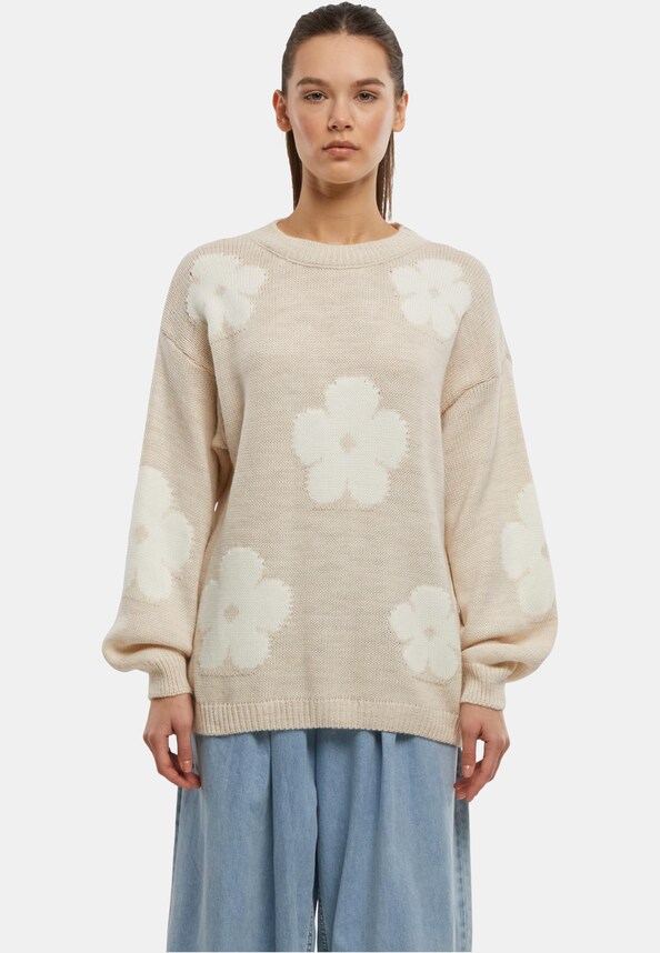 Cloud 5ive Crewneck Knit Sweater with Flowers-2