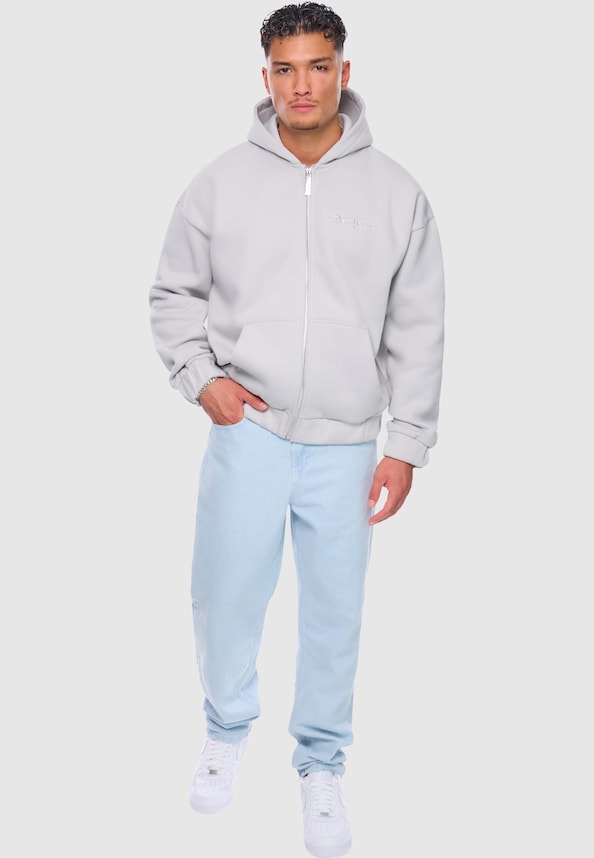 HEAVY OVERSIZE EMBO ZIPPER HOODIE-2