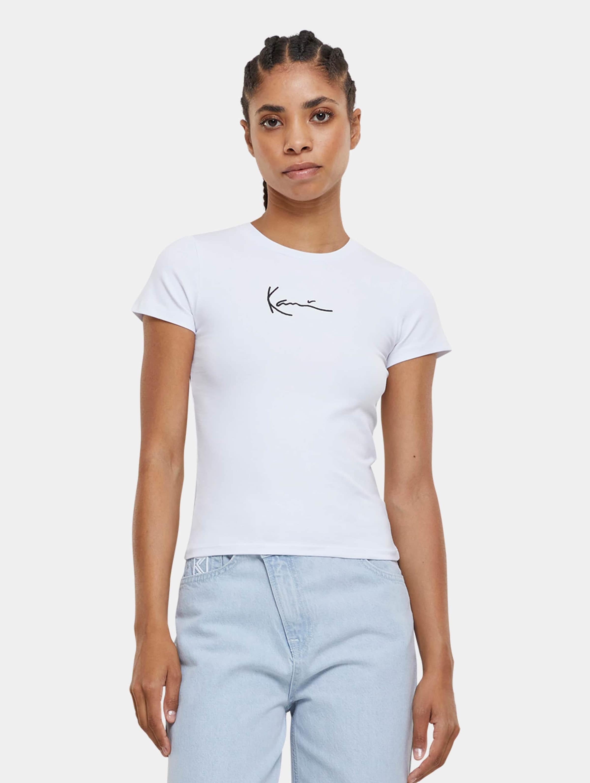 Karl Kani Small Signature Essential Tight T-Shirt Vrouwen op kleur wit, Maat M